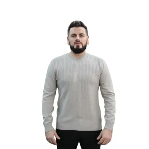 Beige - Crew Neck - Wool-   Essential  Sweater