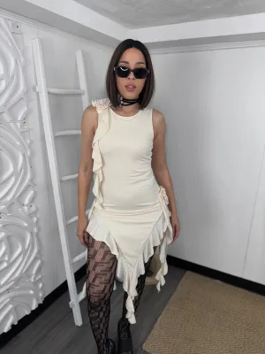 Beige Floral Dress (C14)