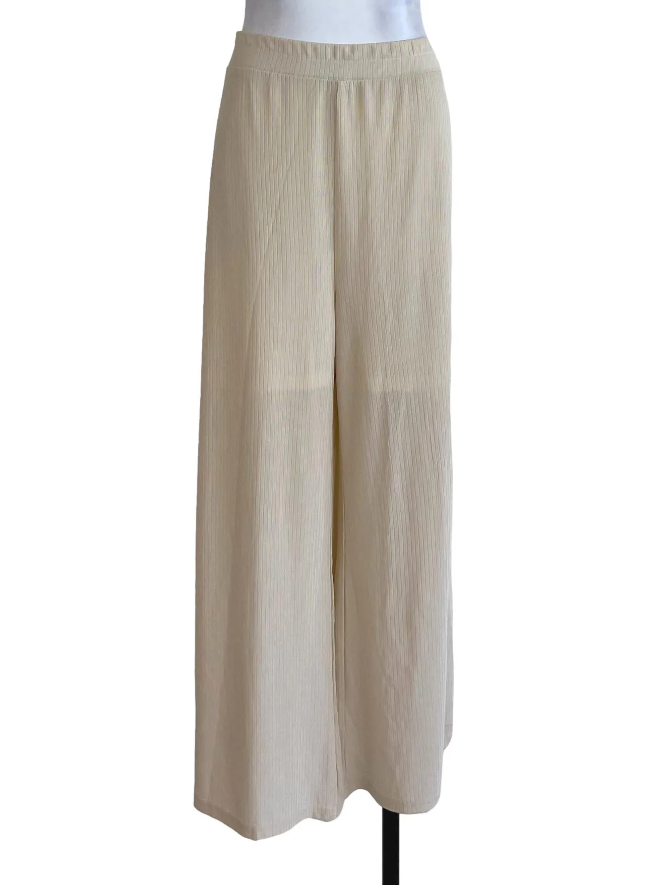 Beige Textured Culottes
