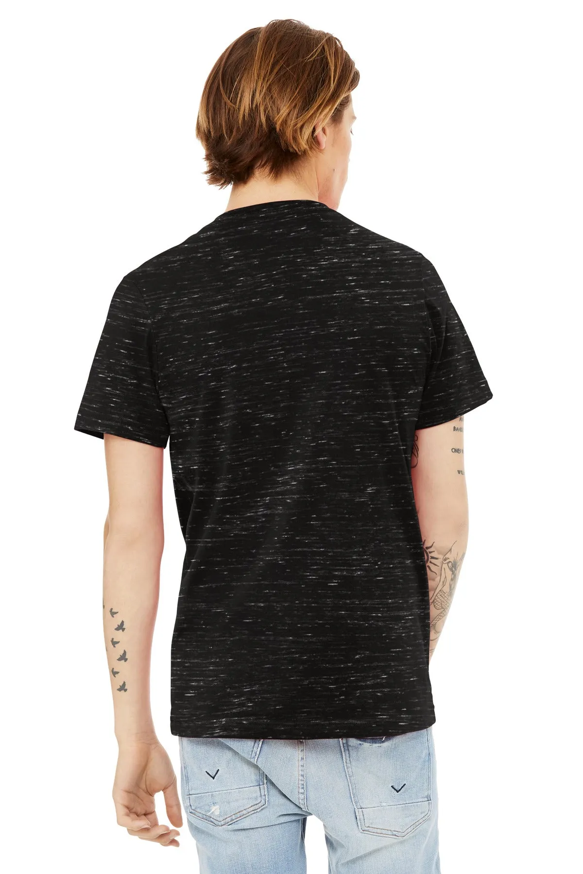 BELLA CANVAS Unisex Textured Jersey V-Neck Tee BC3655 Black Marble