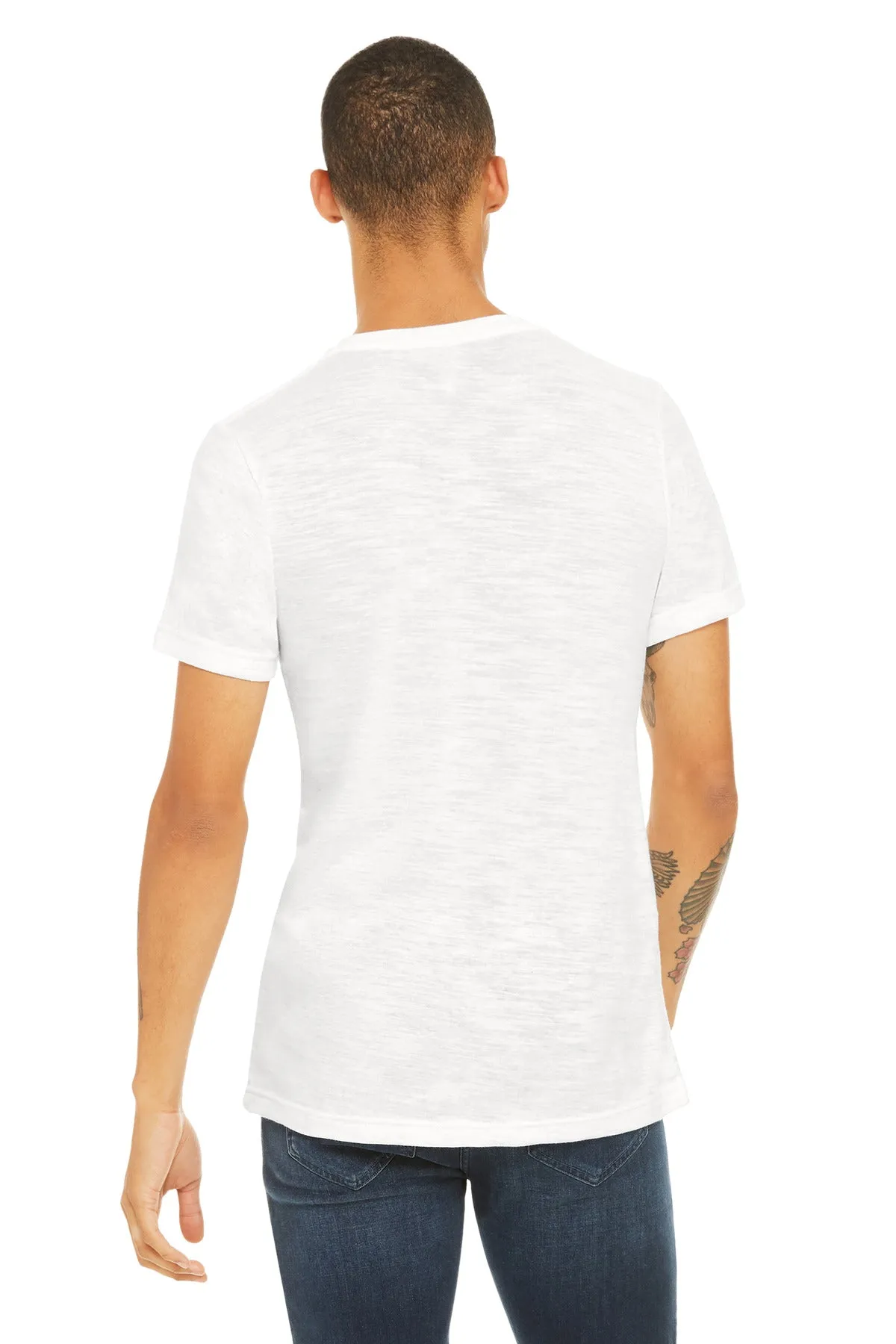 BELLA CANVAS Unisex Textured Jersey V-Neck Tee BC3655 White Slub