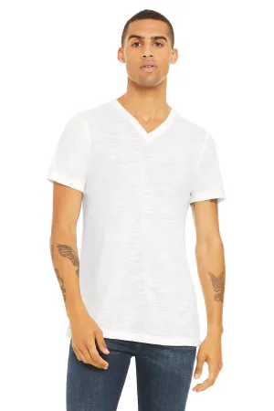 BELLA CANVAS Unisex Textured Jersey V-Neck Tee BC3655 White Slub