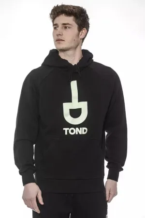 Black Cotton Men's Hooded Sweater