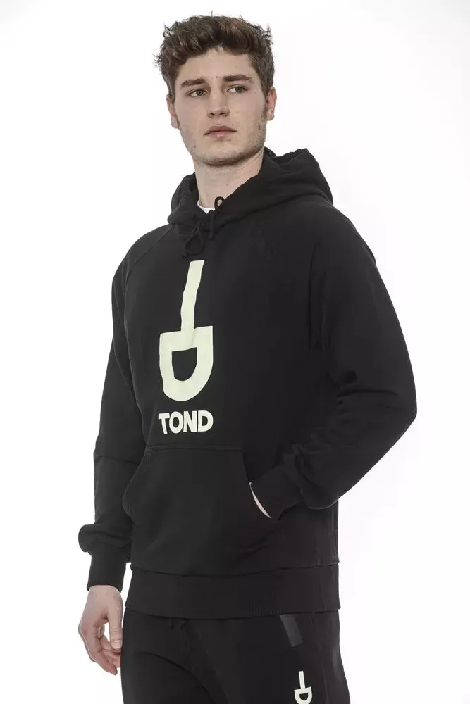 Black Cotton Men's Hooded Sweater