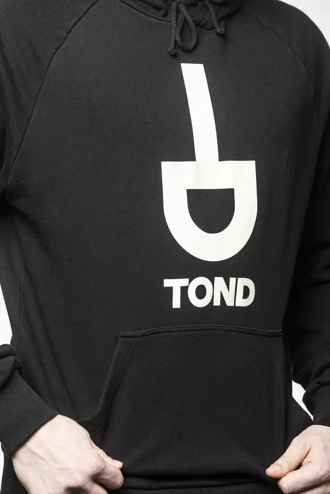 Black Cotton Men's Hooded Sweater