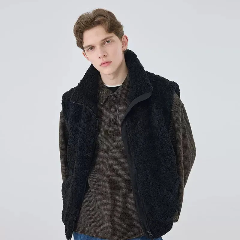 Black Fleece Zip-Up Vest
