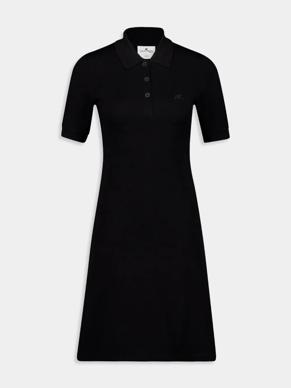 Black Mini Piqué Polo Dress