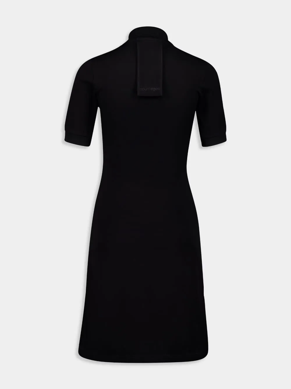 Black Mini Piqué Polo Dress