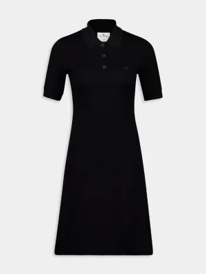 Black Mini Piqué Polo Dress