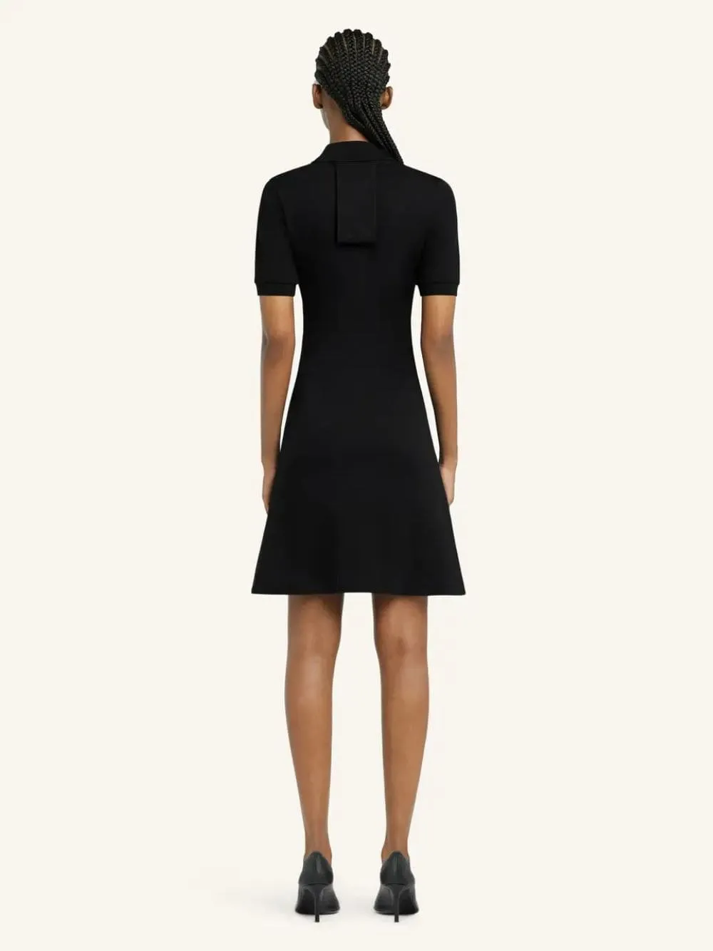 Black Mini Piqué Polo Dress