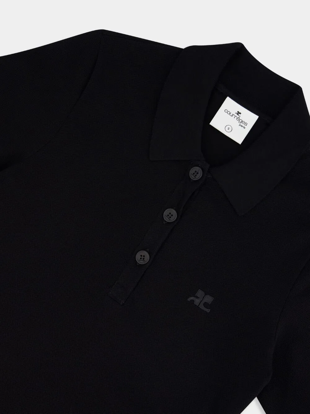Black Mini Piqué Polo Dress