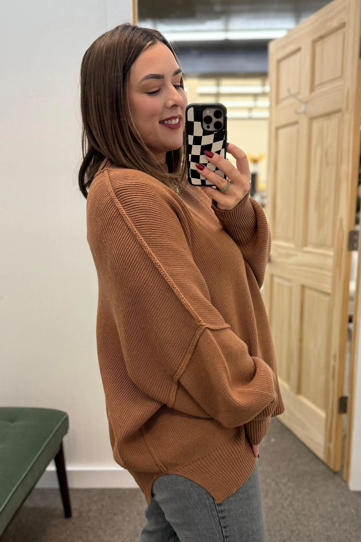 Black Side Slit Oversized Sweater