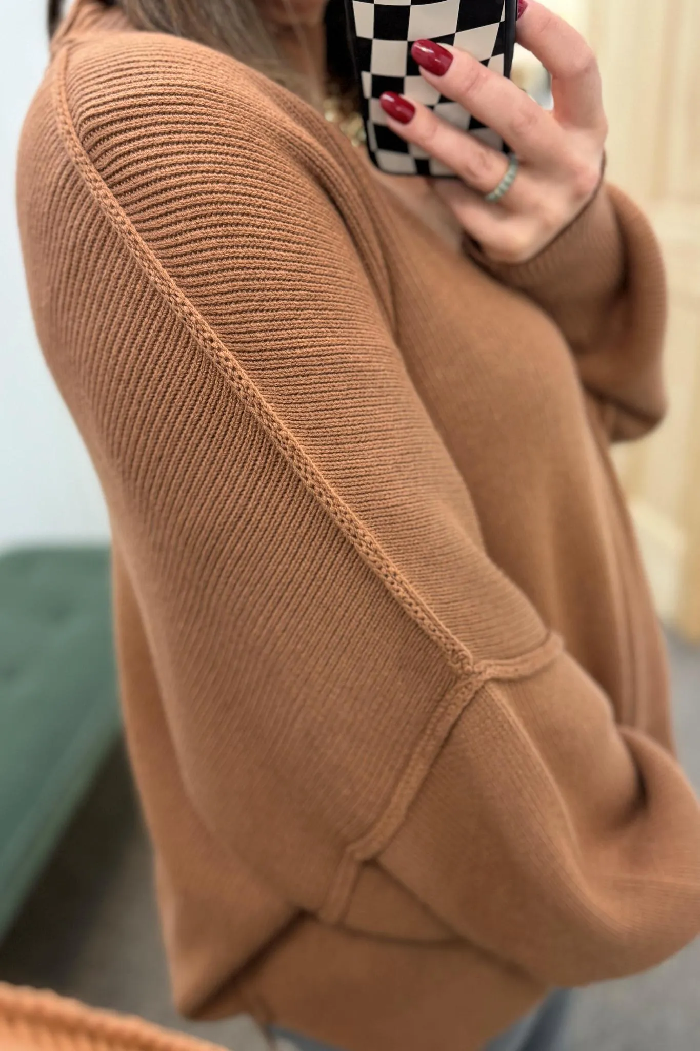 Black Side Slit Oversized Sweater