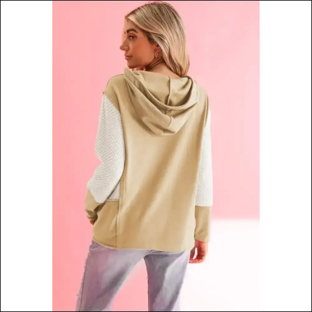 Black Textured Splicing Sleeve Hoodie: your New  Bestie! Needful Things