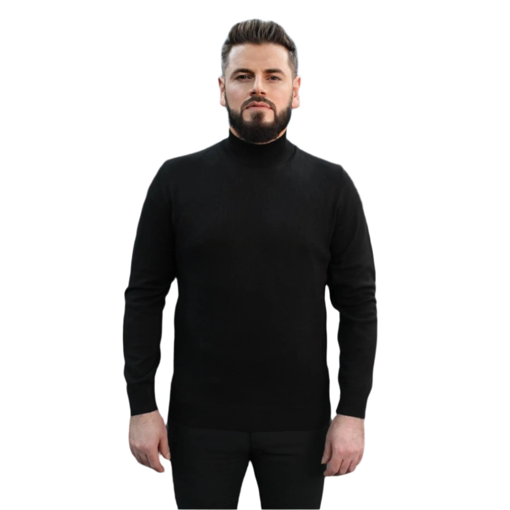 Black Wool Mock Neck,  Essential  Sweater