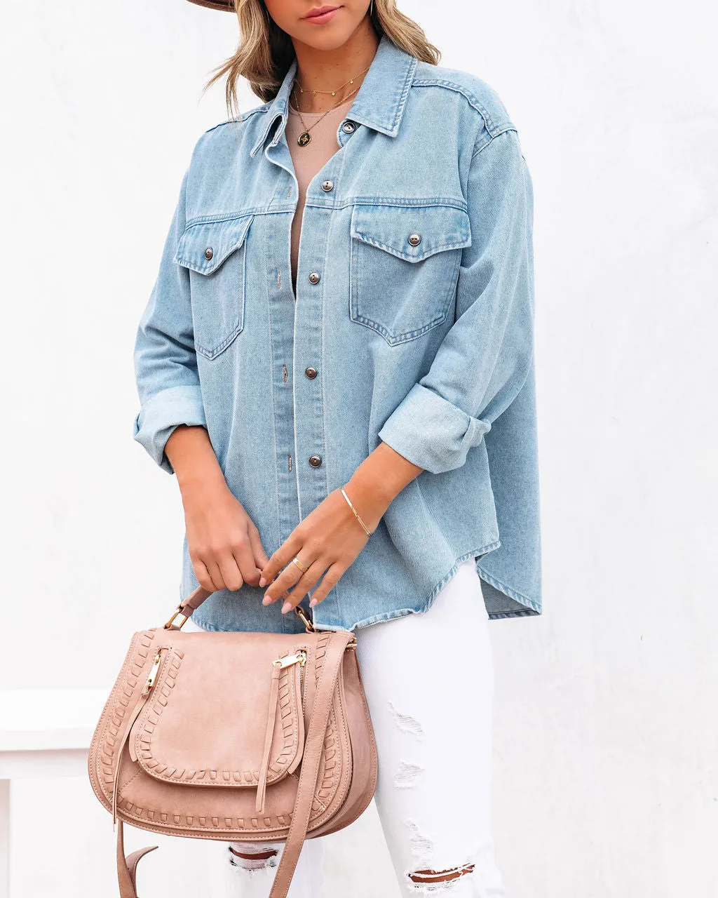Blue Lassie Button Down Denim Shacket