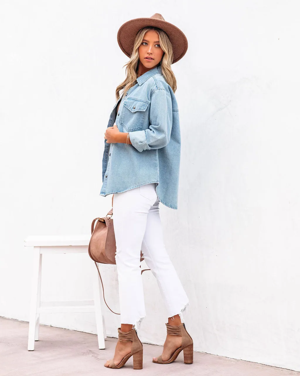 Blue Lassie Button Down Denim Shacket