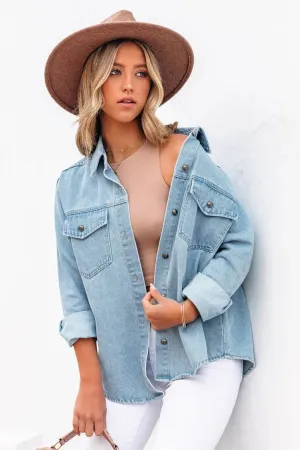 Blue Lassie Button Down Denim Shacket