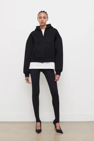Bonded Zip Hoodie Black