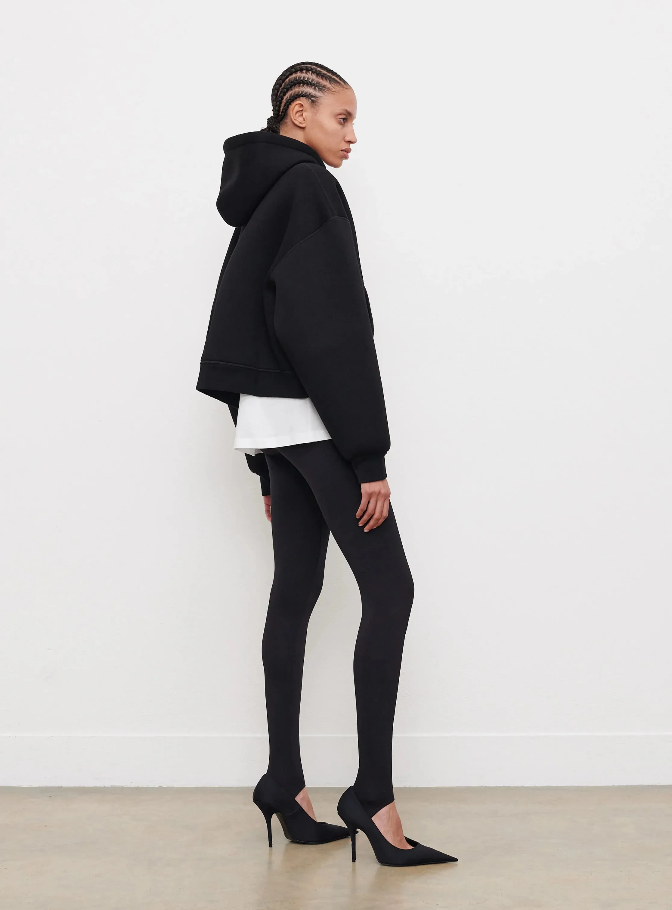 Bonded Zip Hoodie Black