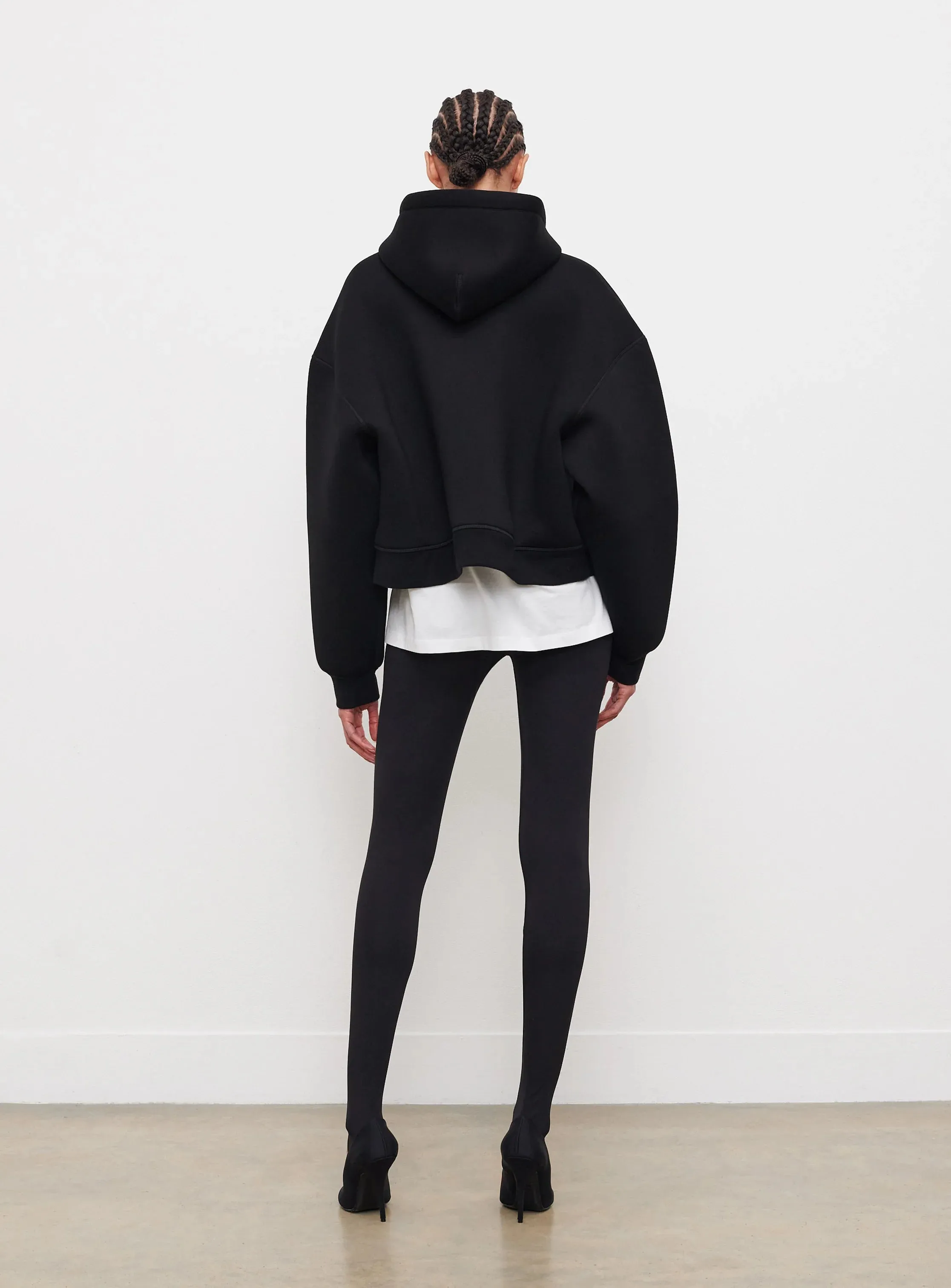 Bonded Zip Hoodie Black