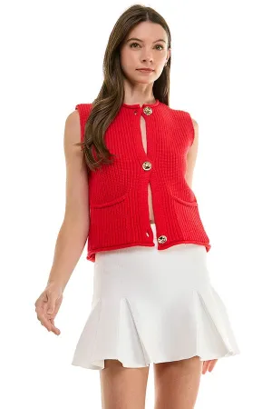 Boxy Gold Button Sweater Vest (3 Color Ways)