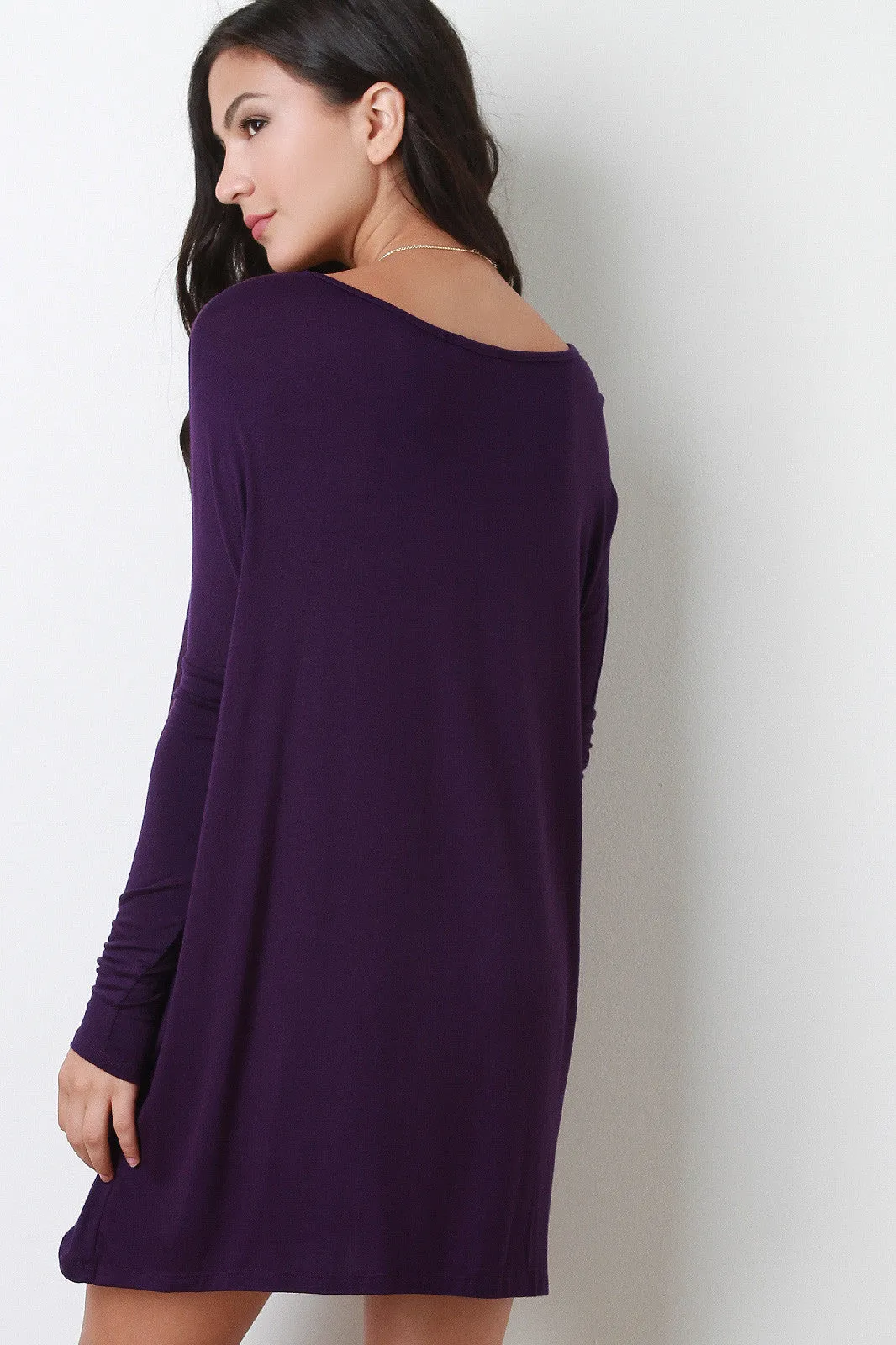 Boxy Long Sleeve Mini Dress
