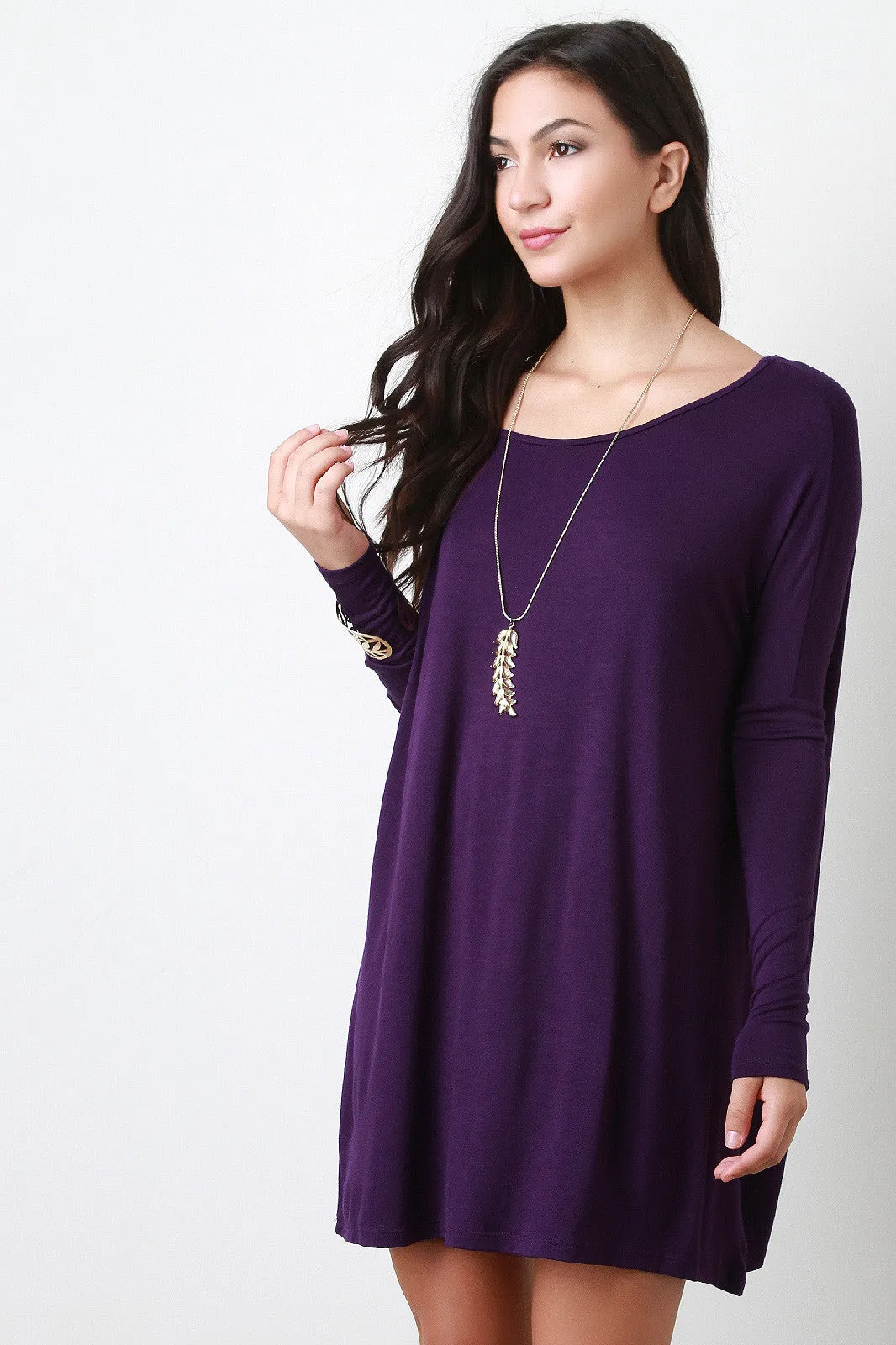 Boxy Long Sleeve Mini Dress