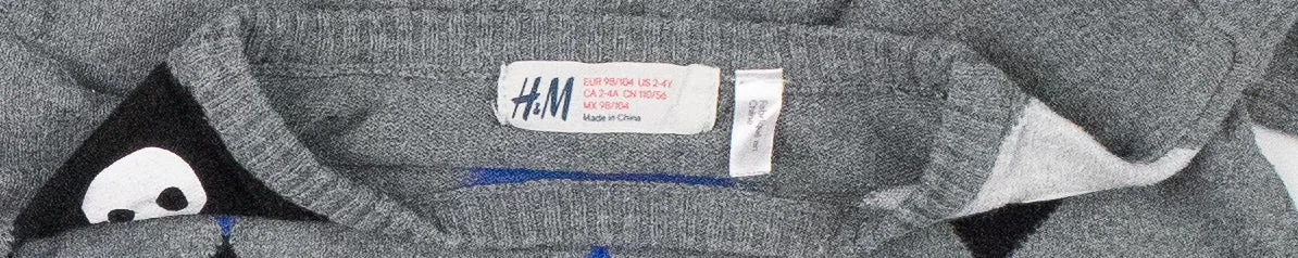 BOY SIZE 2/4 YEARS - H&M, Long-sleeve Argyle Knit Sweater VGUC B31