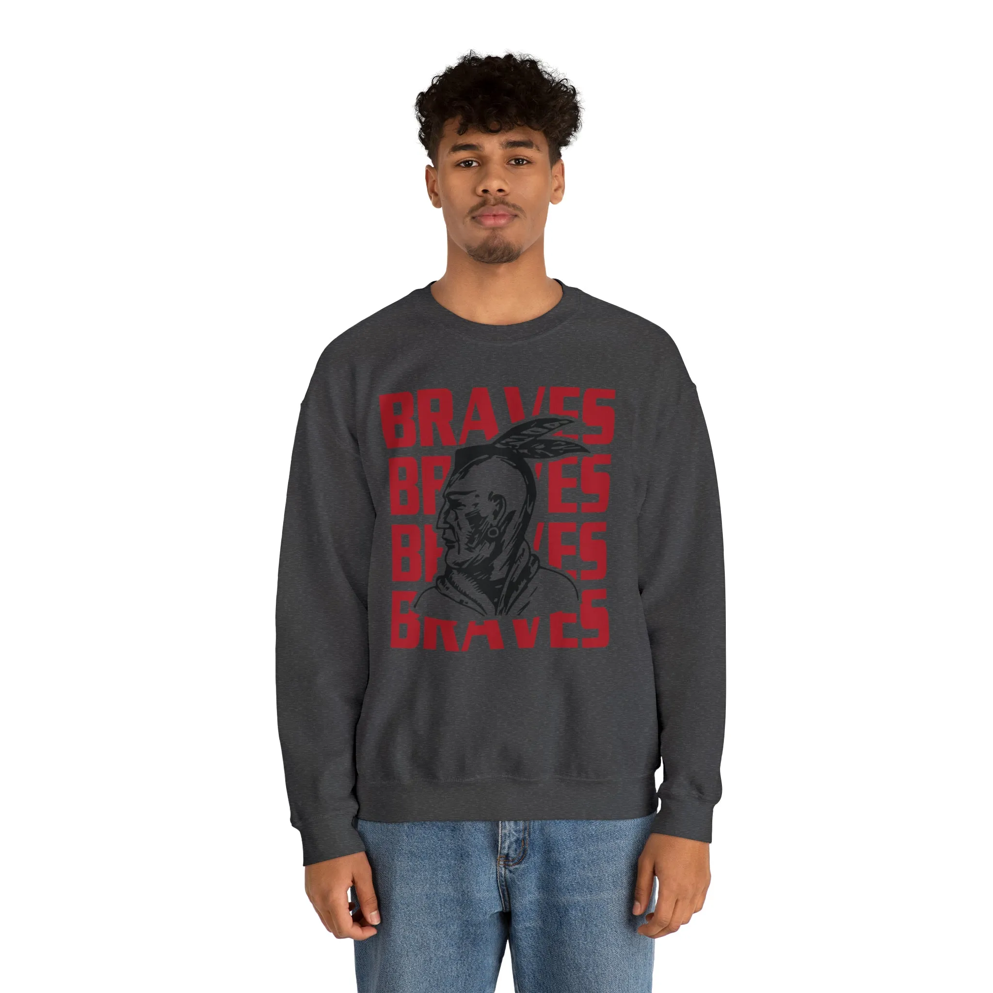 Braves Repeat Unisex Heavy Blend™ Crewneck Sweatshirt