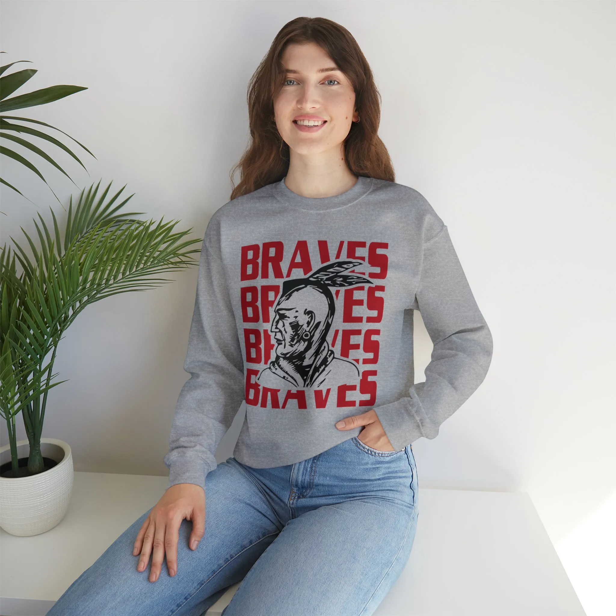 Braves Repeat Unisex Heavy Blend™ Crewneck Sweatshirt