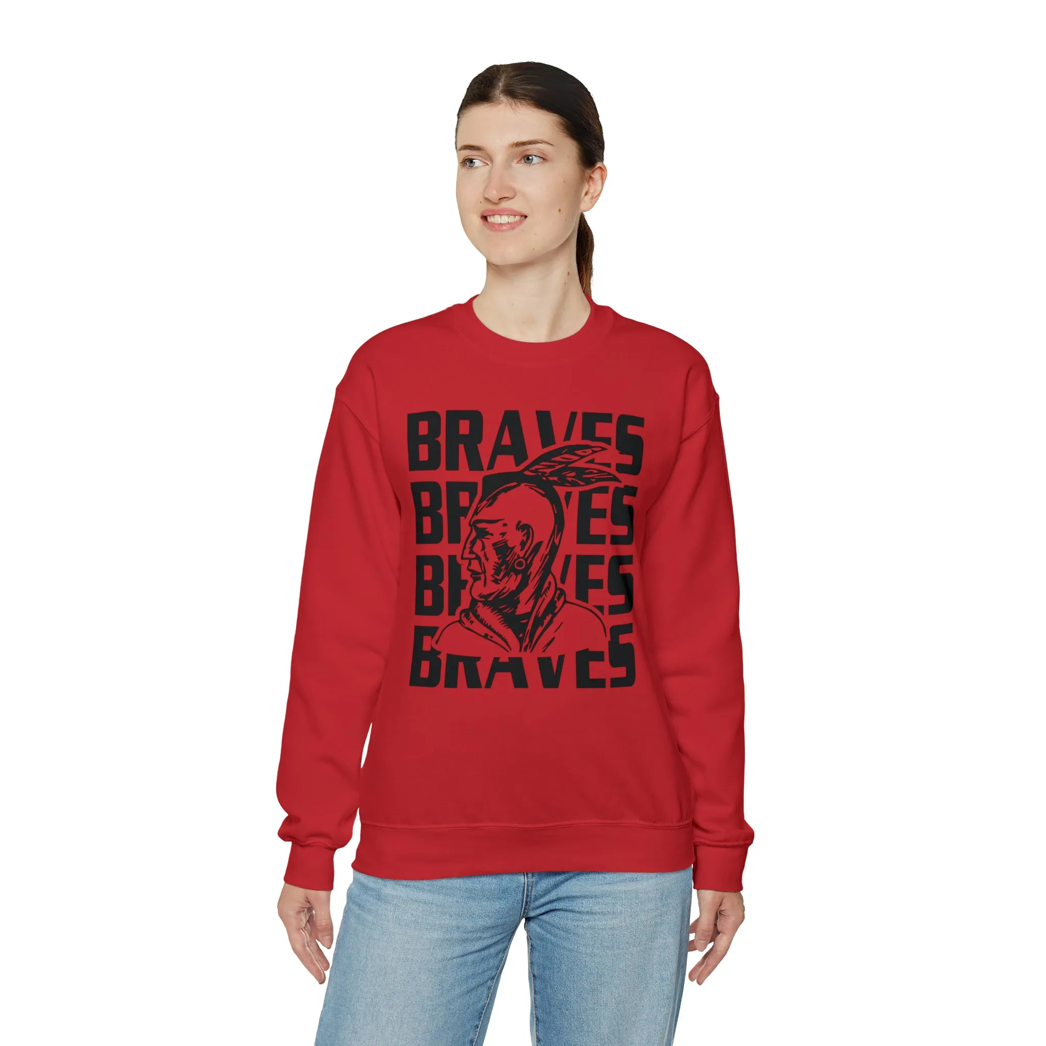 Braves Repeat Unisex Heavy Blend™ Crewneck Sweatshirt