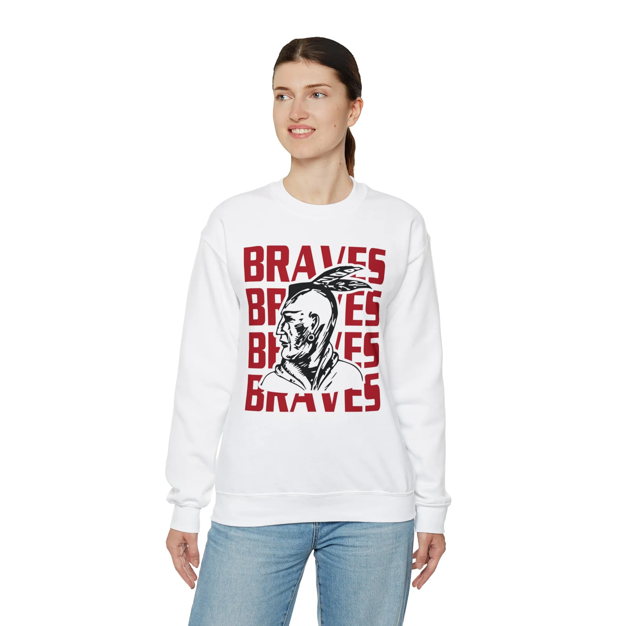Braves Repeat Unisex Heavy Blend™ Crewneck Sweatshirt