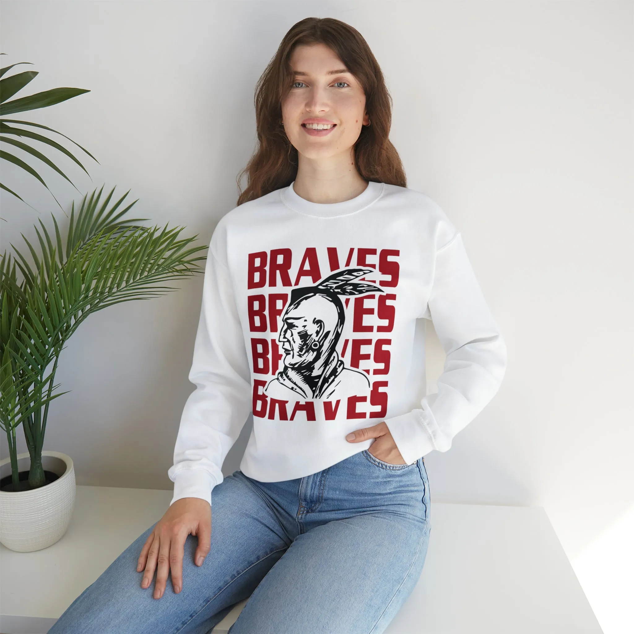 Braves Repeat Unisex Heavy Blend™ Crewneck Sweatshirt