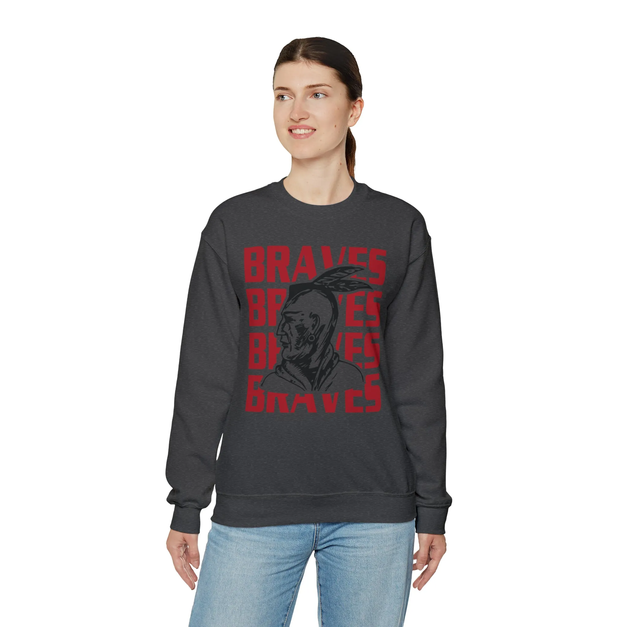 Braves Repeat Unisex Heavy Blend™ Crewneck Sweatshirt