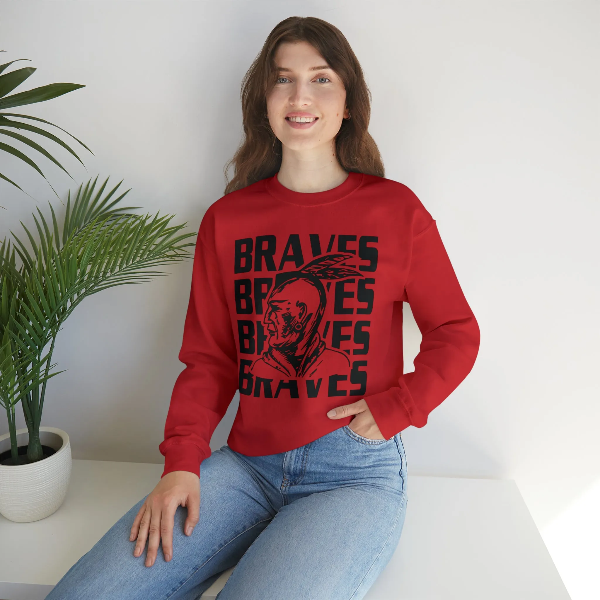 Braves Repeat Unisex Heavy Blend™ Crewneck Sweatshirt