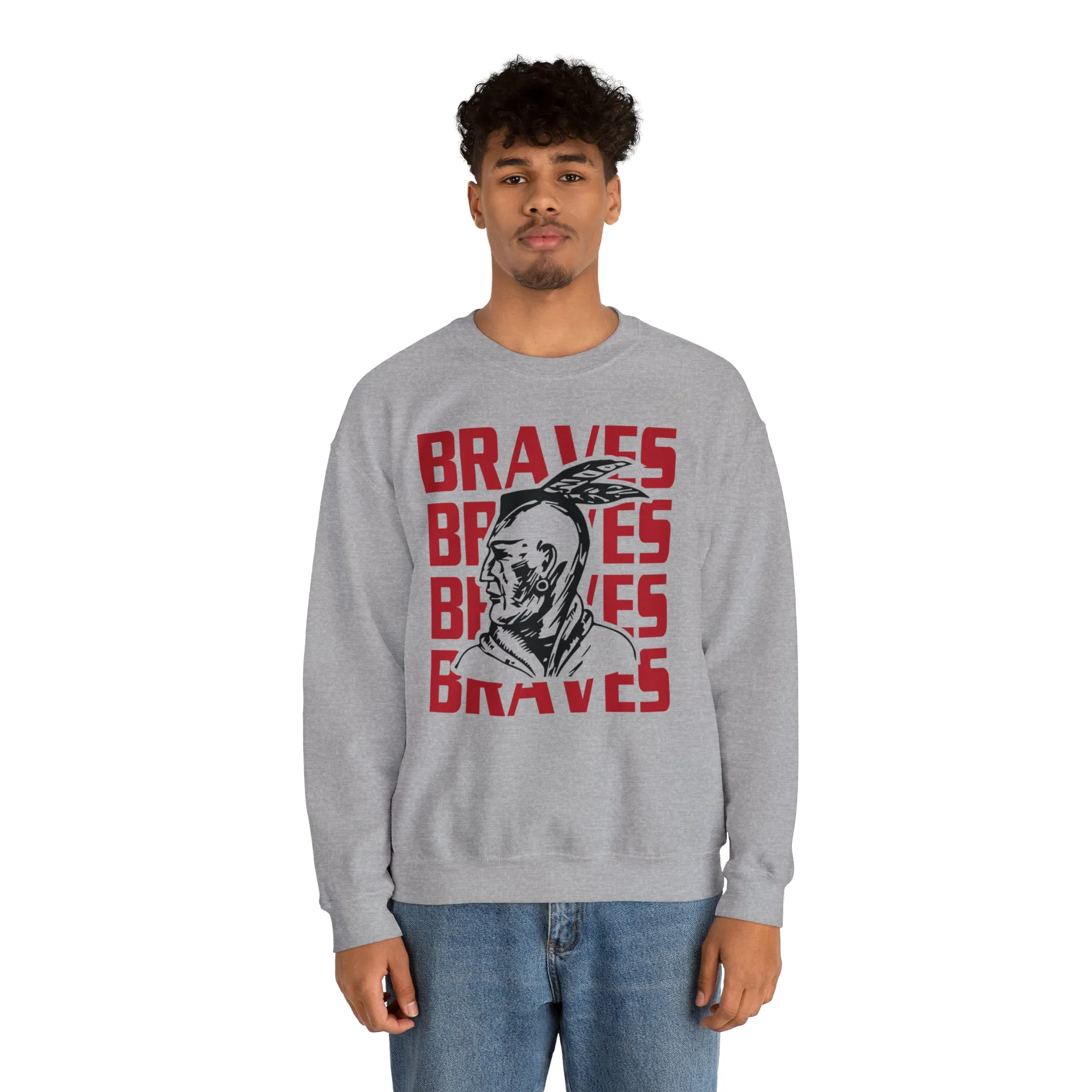 Braves Repeat Unisex Heavy Blend™ Crewneck Sweatshirt