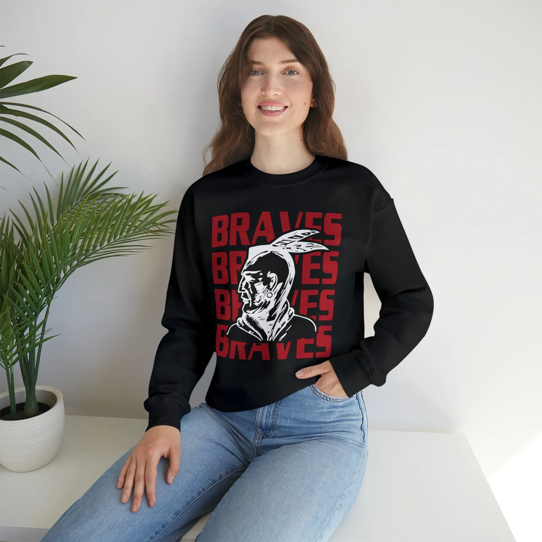 Braves Repeat Unisex Heavy Blend™ Crewneck Sweatshirt