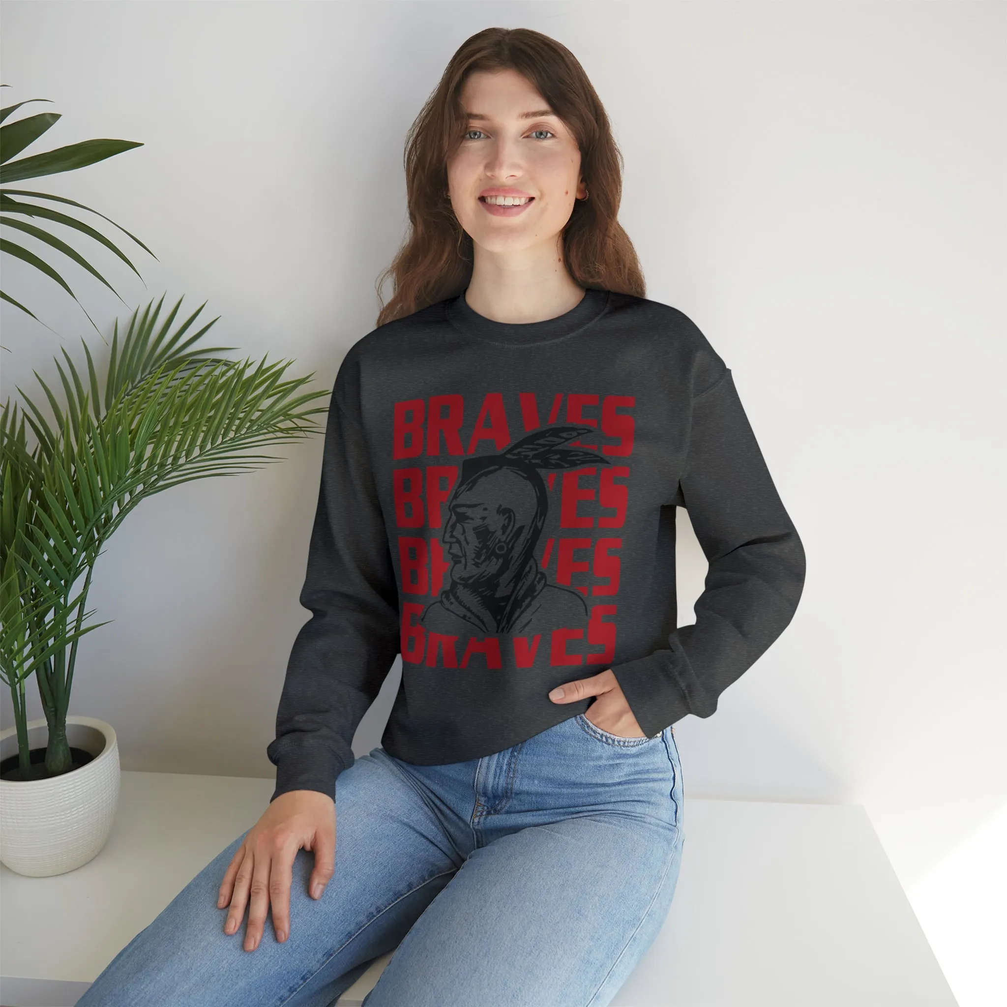 Braves Repeat Unisex Heavy Blend™ Crewneck Sweatshirt