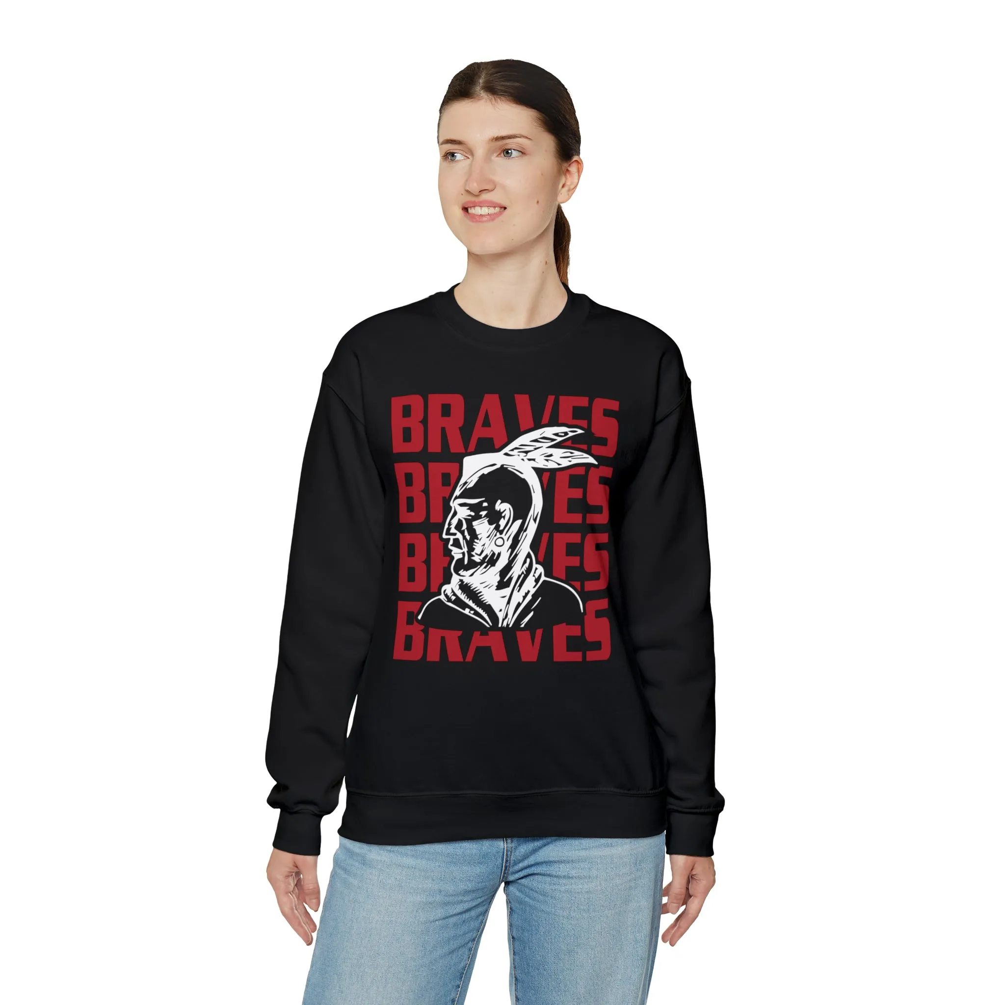 Braves Repeat Unisex Heavy Blend™ Crewneck Sweatshirt