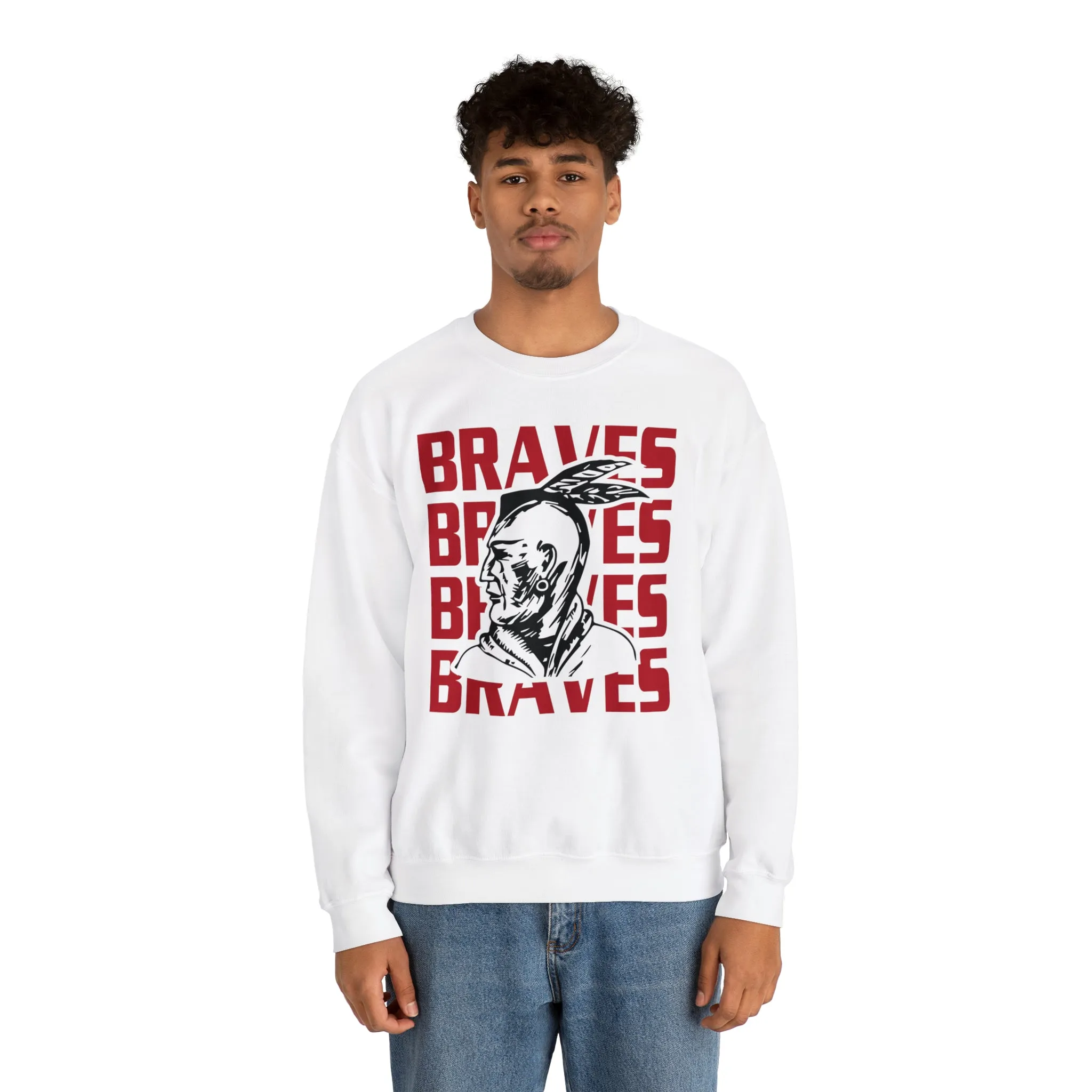 Braves Repeat Unisex Heavy Blend™ Crewneck Sweatshirt