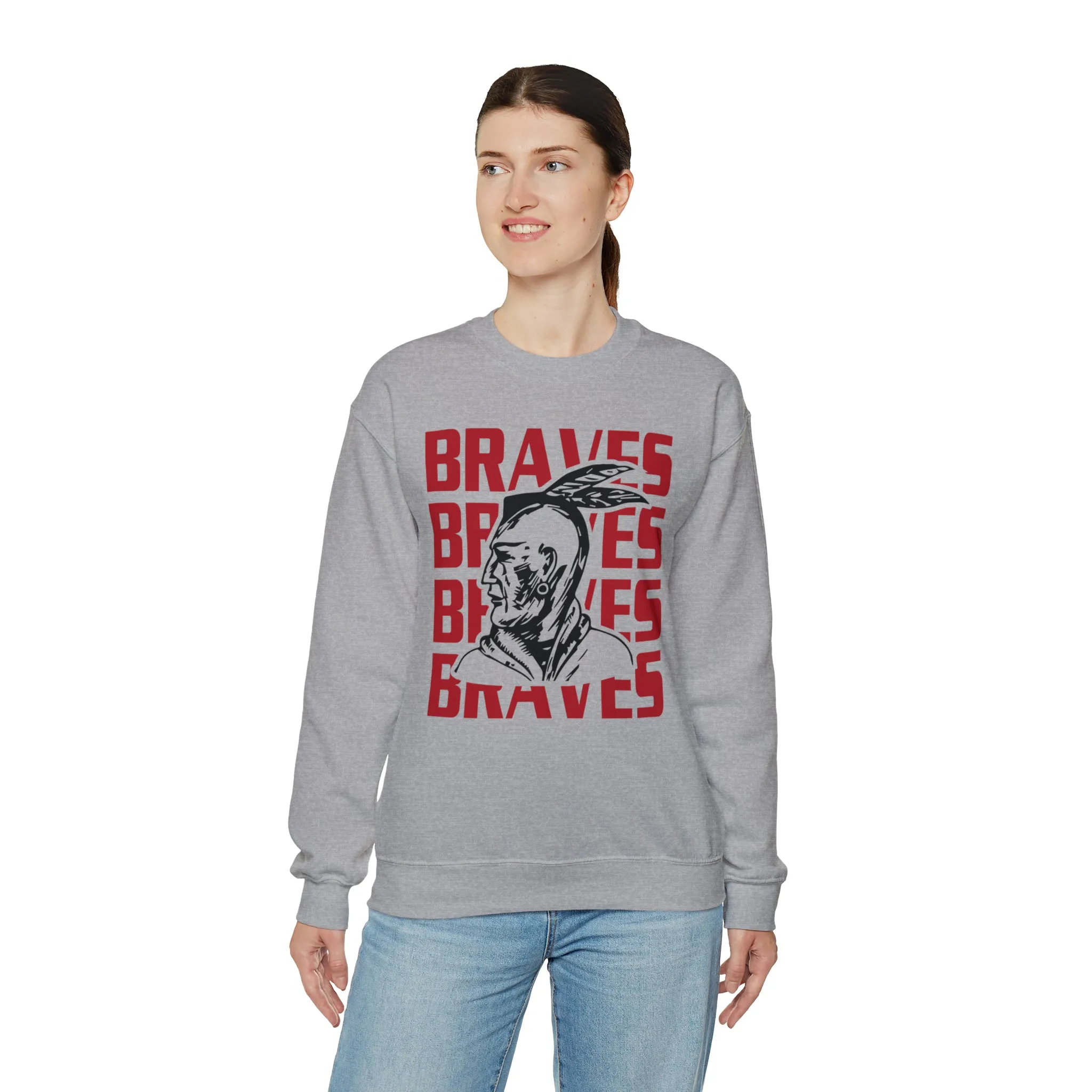 Braves Repeat Unisex Heavy Blend™ Crewneck Sweatshirt