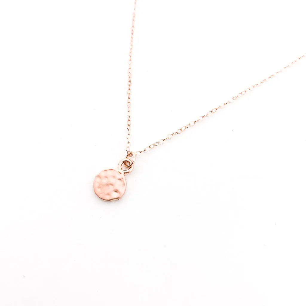 Brielle Textured Vermeil Charm Necklace | Rose Gold