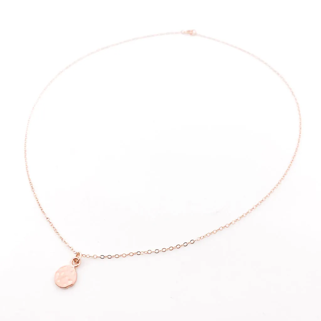 Brielle Textured Vermeil Charm Necklace | Rose Gold