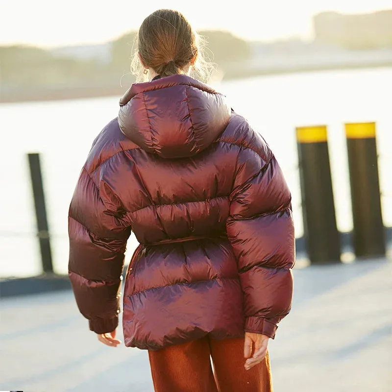 Burgundy Puffer Jacket