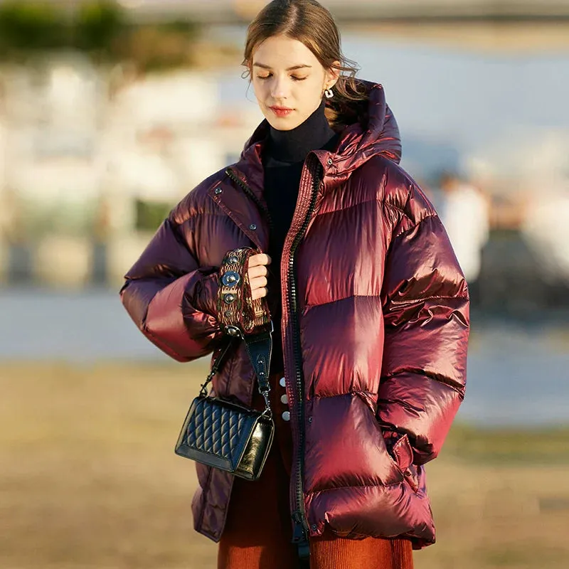 Burgundy Puffer Jacket