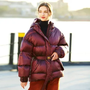 Burgundy Puffer Jacket