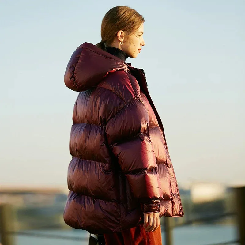 Burgundy Puffer Jacket