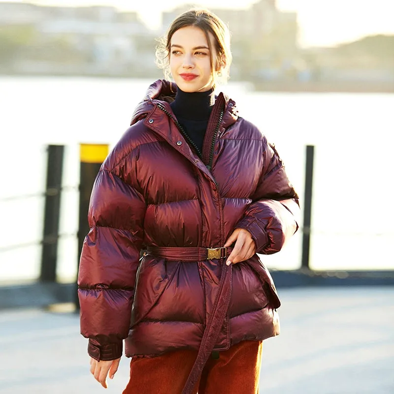 Burgundy Puffer Jacket