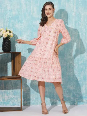 Buy Peach Cotton Party Dress For Women Online In India - Zola